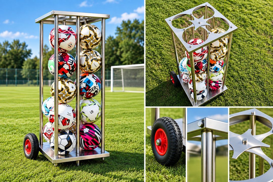 TX 20 Ball Stainless Steel Football Trolley